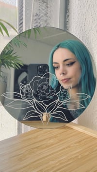 Image 1 of Flowers - 20 cm round mirror