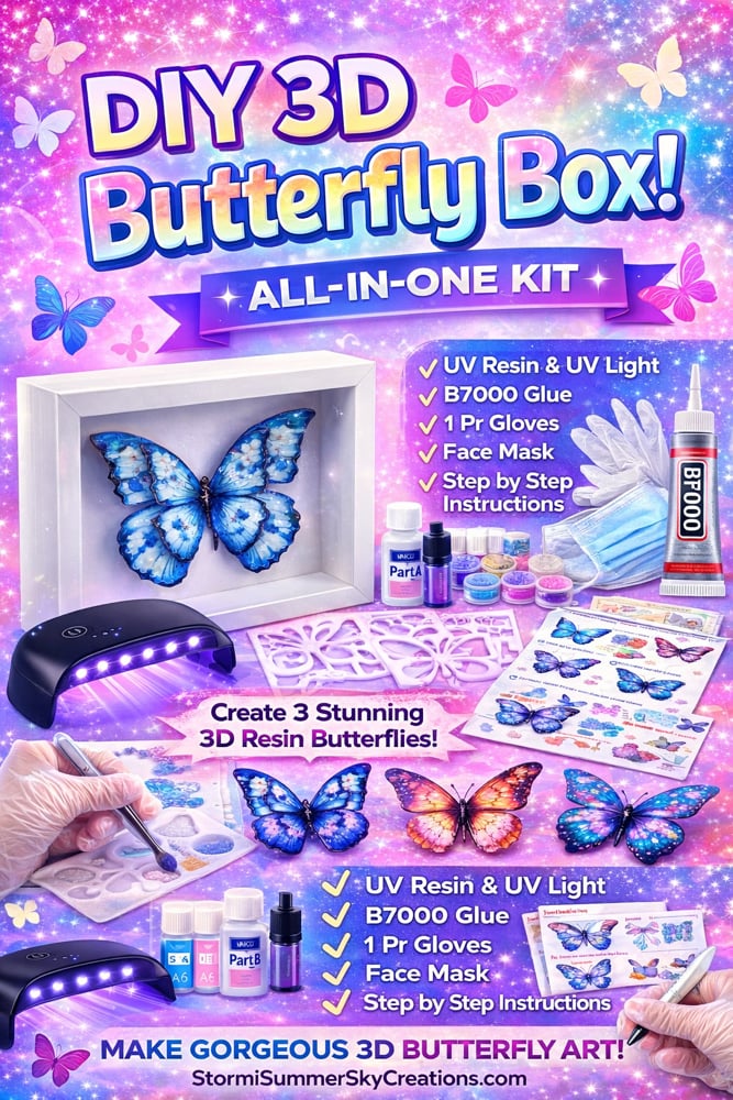 Image of DIY 3D UV Resin Birth Month Butterfly Box
