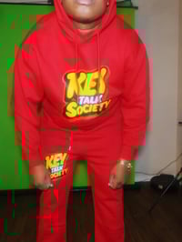 Image 4 of Premium Red Key Talk Society sweatsuit Hoody (2 Piece)