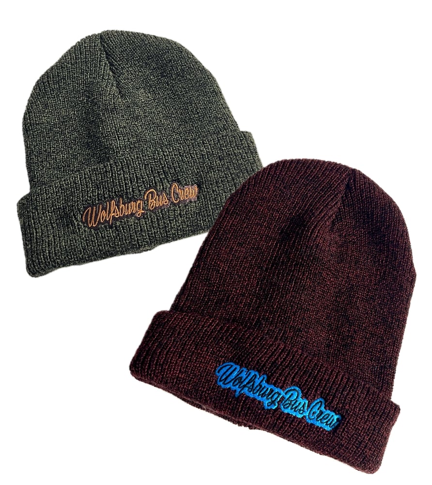 Image of WBC Heritage Beanie in Antique Burgundy and Antique Moss Green