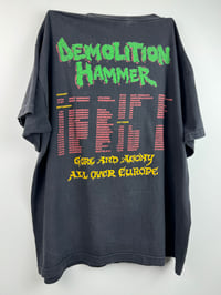 Image 5 of 🗡️ 1990  Demolition Hammer Tortured Existence " Gore And Agony All Over Europe" tour shirt (1)