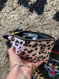 Image 5 of Black Cat Clutch Purse with baby pink leopard print