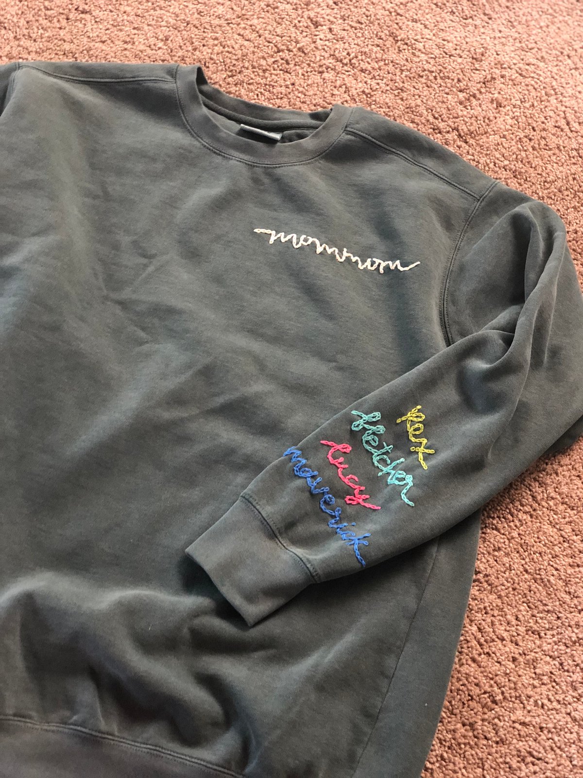 Embroidered names sweatshirt | Inventing Vintage
