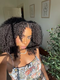 Image 10 of 18 inch 8x5 AFRO JERRY CURLY LACE CLOSURE WIG with NEWBORN 4C EDGES