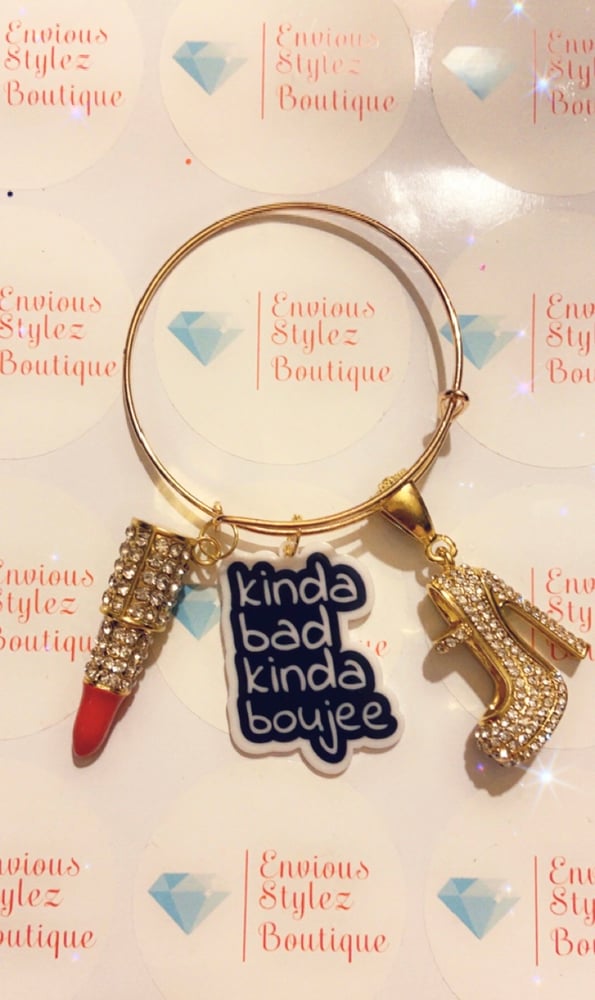 Image of Bad & boujee bangle charm bracelet 