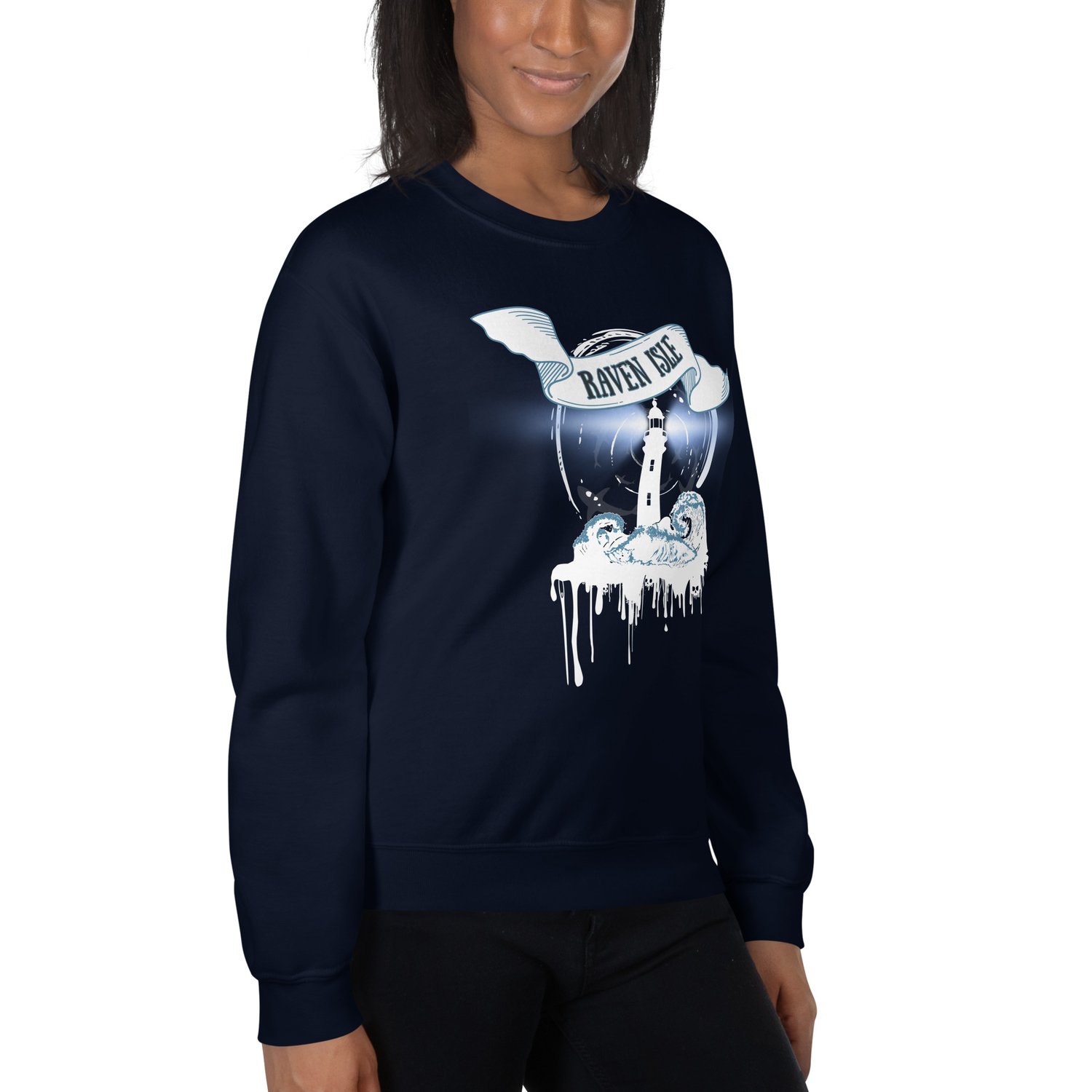 Image of Officially licensed does it hurt Raven Isle white Unisex Sweatshirt