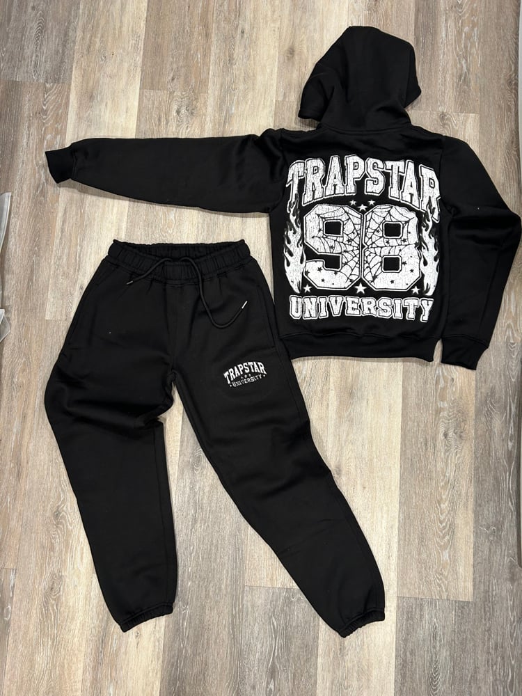 Black TrapStar University “Puff” Sweatsuit | SuperSTAMPED