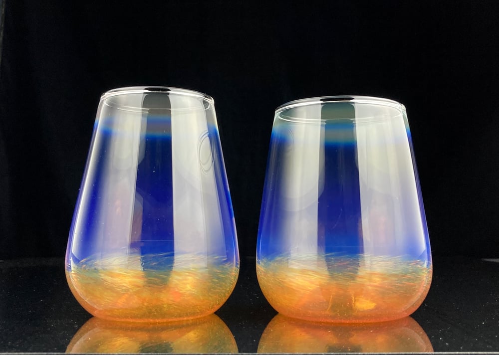 Image of Frit Tumbler - Double Amber Purple set no.1