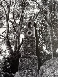 Image 2 of ‘The Clock Tower’ Original Lino Print