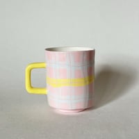 Image 4 of Pink Tartan Medium Mug 