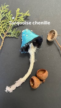 Image 4 of Blue cap mushroom brooch 