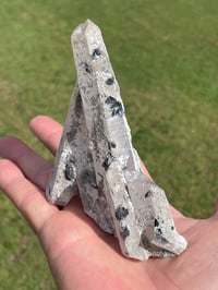 Image 2 of Mongolian Quartz with Calcite and Hematite Flowers #1617