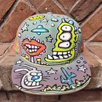Image 2 of Hand Painted Hat 17 1/1 Flat Brim Hat