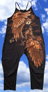 Image 1 of “THE DUAL” CUSTOM BLEACH PAINTED OVERSIZED ROMPER MEDIUM