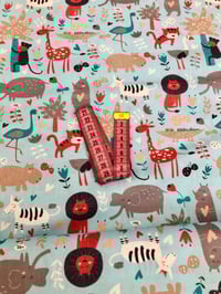 Image 4 of Algodón 100% - Jungle Animal - Aguamarina - 12€/m