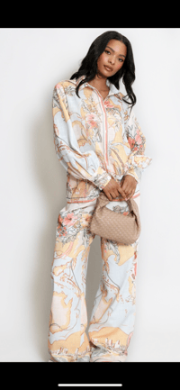 Print trouser shirt set 