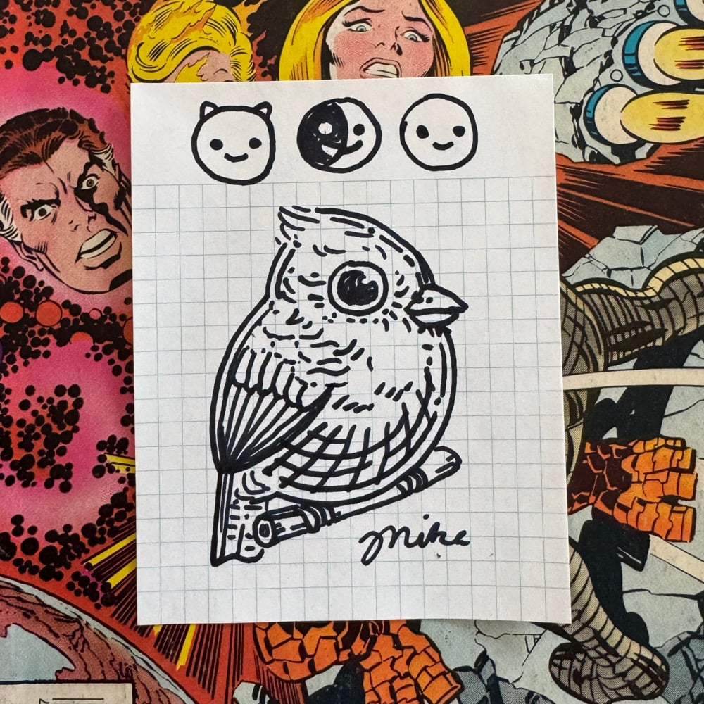 Image of Fat Bird Sharpie Sketch #111