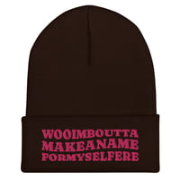 Image 1 of Wooimbouttamakeformyselfere Cuffed Embroidered Beanie