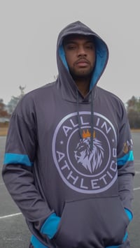Grey/ Light Blue Fleece Hoodie