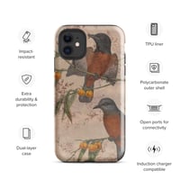 Image 2 of Antique Illustration Robins and Flowers Colorful Sepia Tough Case for iPhone®