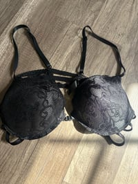 Image 1 of Black lace bra with back straps