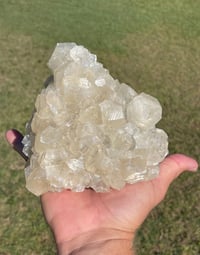 Image 23 of Gemmy Calcite On Druzy Quartz Matrix #1947
