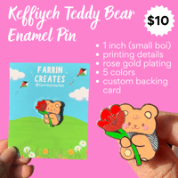 Image 4 of Keffiyeh Teddy Bear Enamel Pin