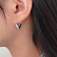 Image 2 of SHANICE 100% S925 Sterling Silver Large Heart Hoop Earrings For Women Stainless Steel Statement Earr