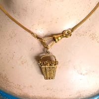 Image 1 of GOLD FLOWER BASKET CHARM