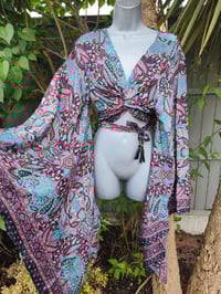 Image 3 of Pefkos co ord sarong set -red black