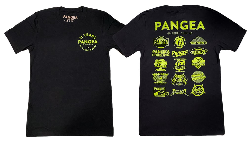 Image of 11 year Pangea printing shop shirt (free shipping)