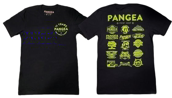 Image of 11 year Pangea printing shop shirt (free shipping)