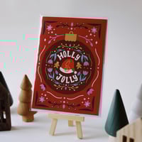 Image 1 of Holly & Jolly Handlettered Christmas Greeting Card