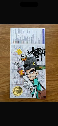 Limited 1 of 1 Hand Painted on Map 15cm by 22.5cm “INDEX” Cheo Character signed And Stamped .