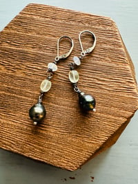 Image 6 of Tahitian pearl and opal earrings