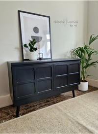 Image 3 of Nathan Sideboard in Black on Black wooden tapered legs