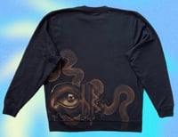 Image 3 of “MELANCHOLY” CUSTOM BLEACH PAINTED PULLOVER SWEATER LARGER