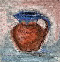 Terracotta and blue pot