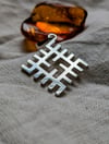 Double Silver Fire Cross Pendant