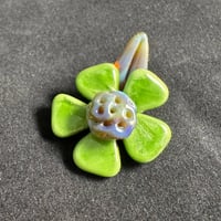 Image 1 of Sparkle Green Flower Pendant 