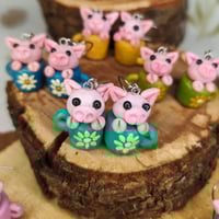 Image 2 of Kolczyki - "Świnka w kubku" 🐷🩷