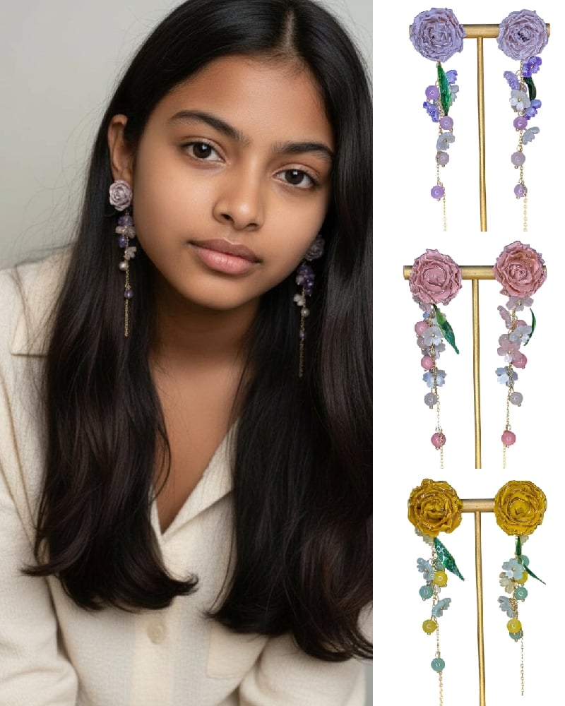 Image of Rose Garden Drop Earrings