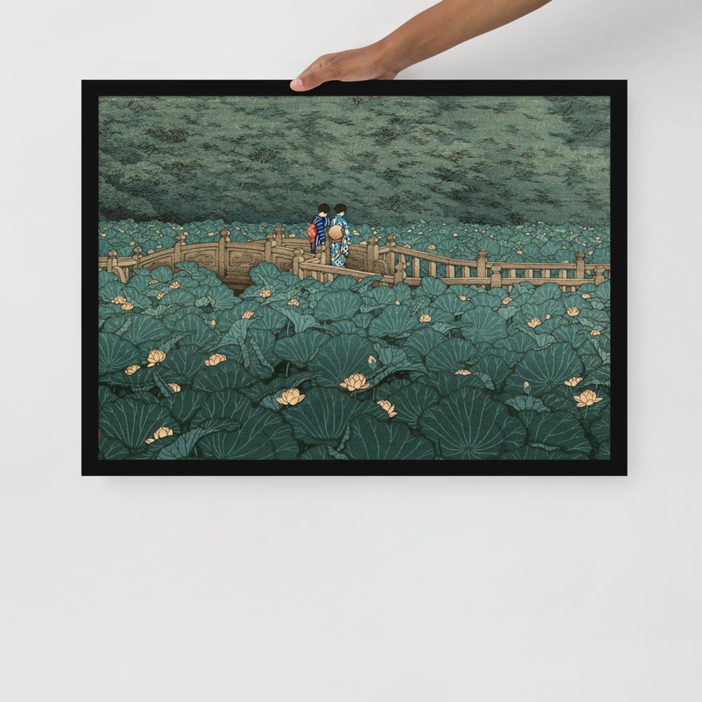Hasui Kawase - Women - Lillies - Framed matte paper poster