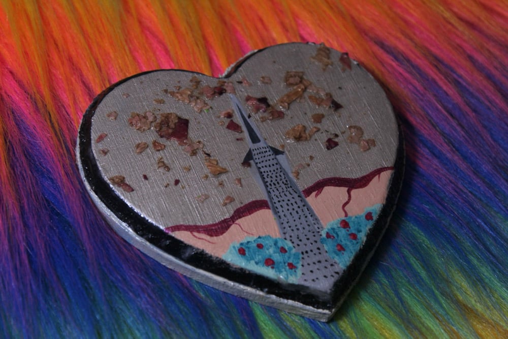 Image of Transamerica Pyramid Rose Petal Wood Heart 