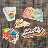 Image 1 of Rainbow & Queer & Woke & Ghey Stickers