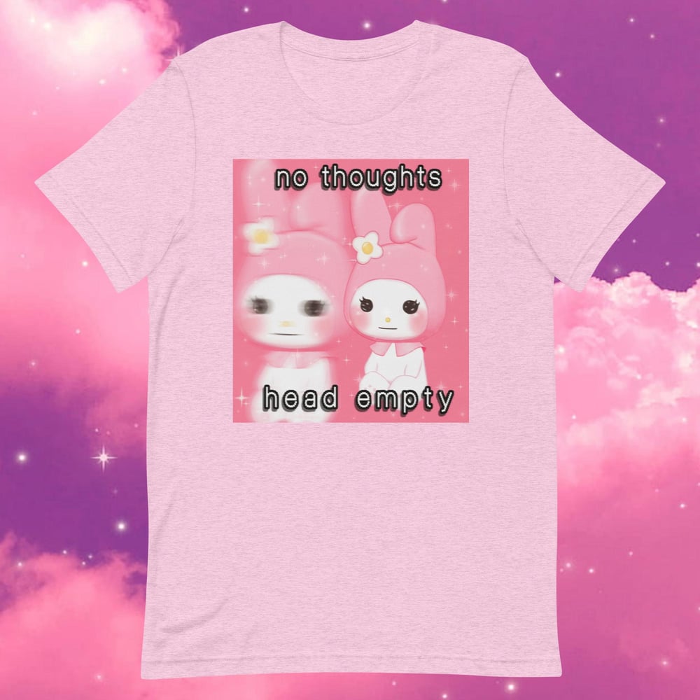 Image of no thoughts head empty meme t-shirt unisex kawaii