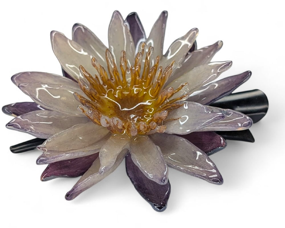 Image of Waterlily Hair Clip (Blues & Purple)