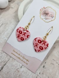 Image 2 of XOXO Heart Earrings