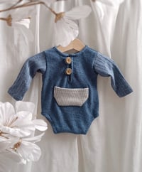 Image 1 of Baby boy bodysuit for photoshoot | Adrien | 0-3 months | navy blue