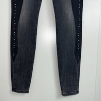 Image 7 of 7 FOR ALL MANKIND super skinny dark gray black studded jeans